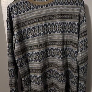 Arizona Jean Company Men's Geometric Sweater - Blue and Tan